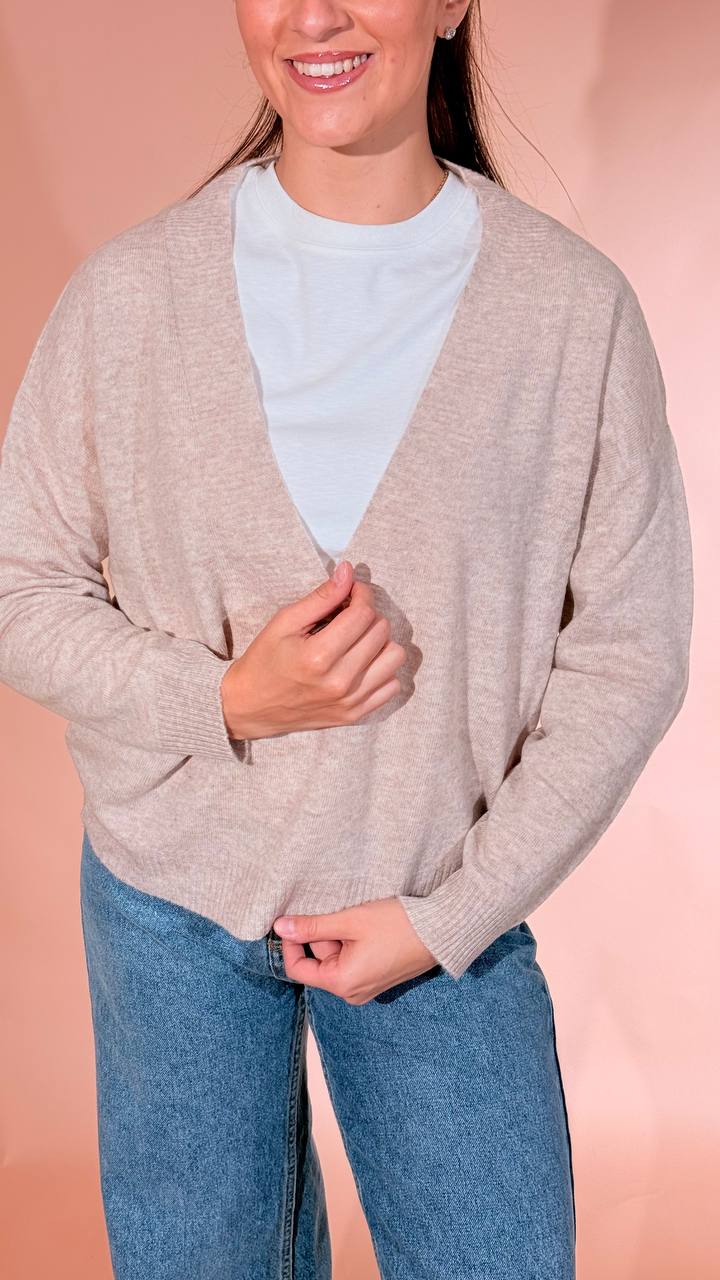 LEVA Pull scollo v scatoletta 1008 BEIGE 