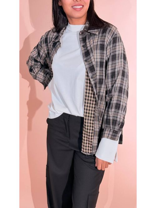 LEVA bonnie camicia check 1215 NERO 
