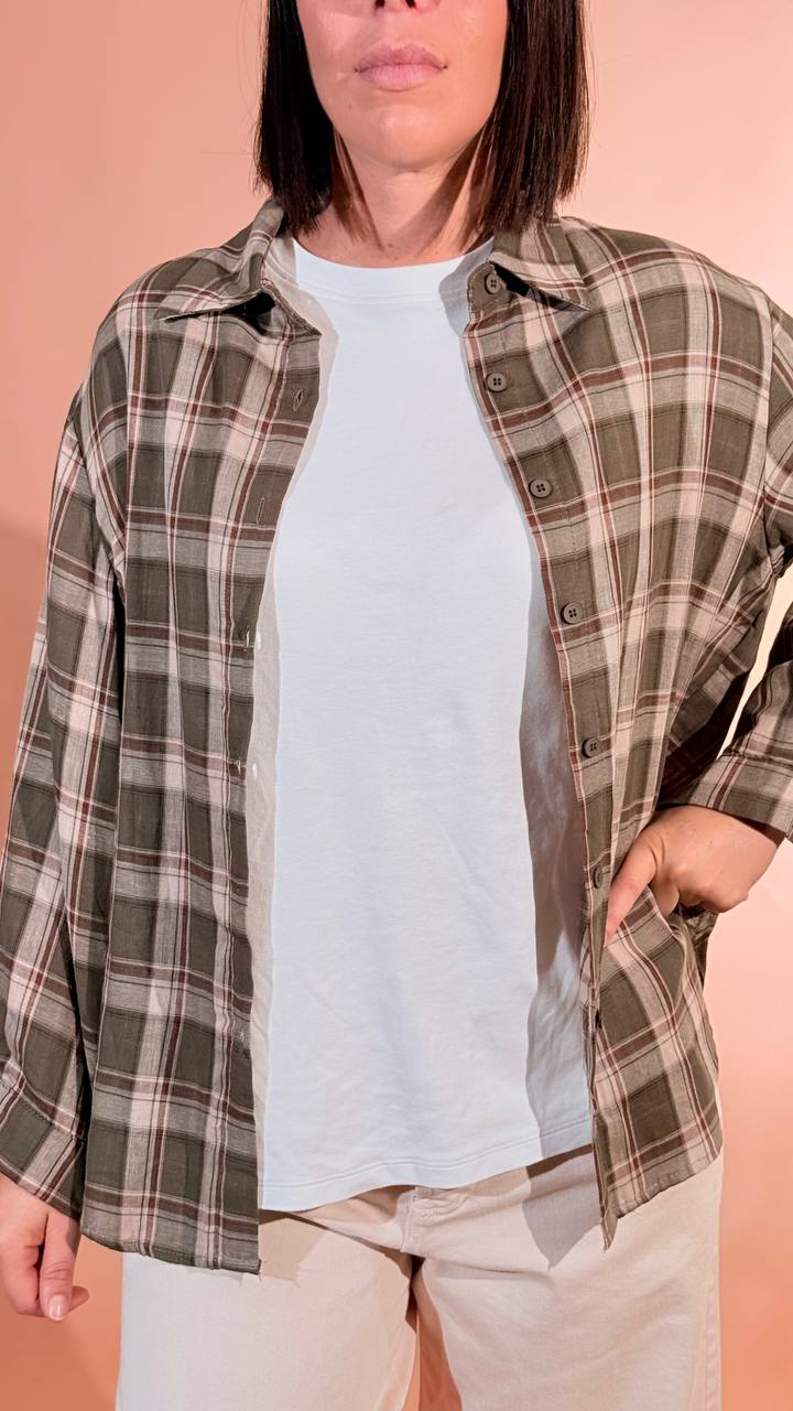 LEVA Bonnie camicia check 1215 VERDE 