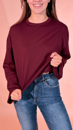 LEVA basic tshirt manica lunga 136-M BORDEAUX 