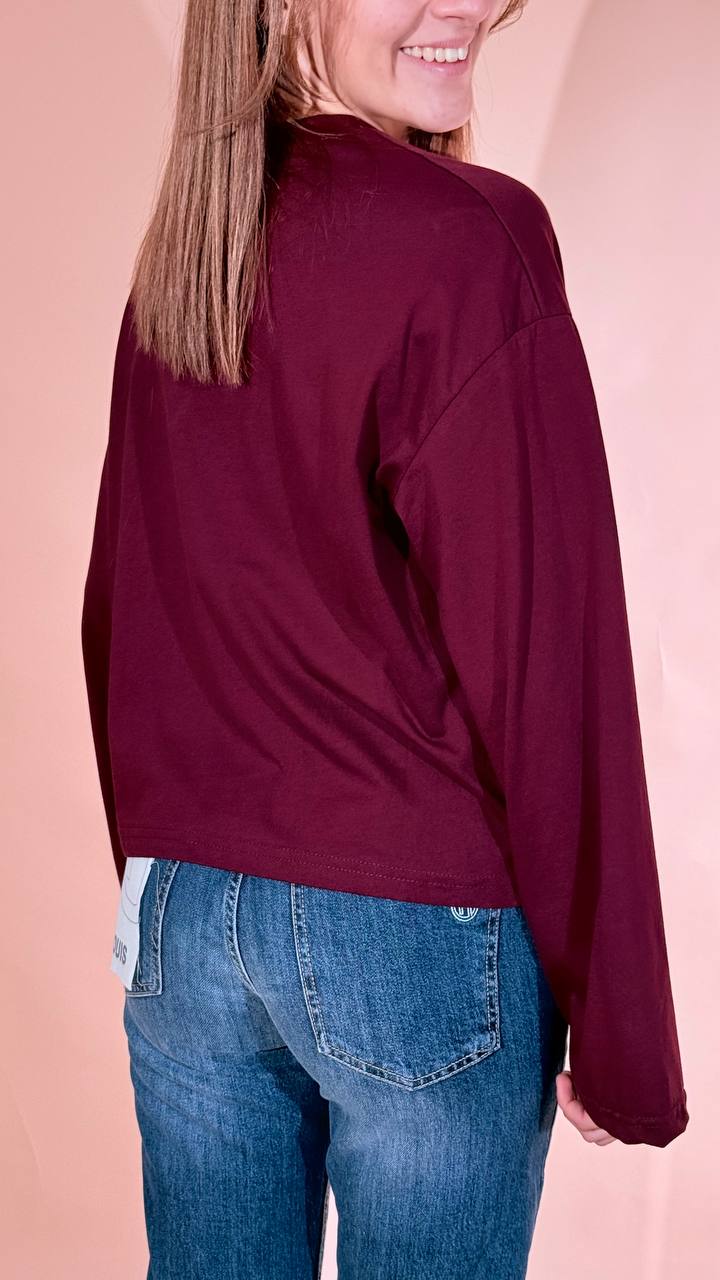 LEVA basic tshirt manica lunga 136-M BORDEAUX 