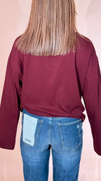 LEVA basic tshirt manica lunga 136-M BORDEAUX 