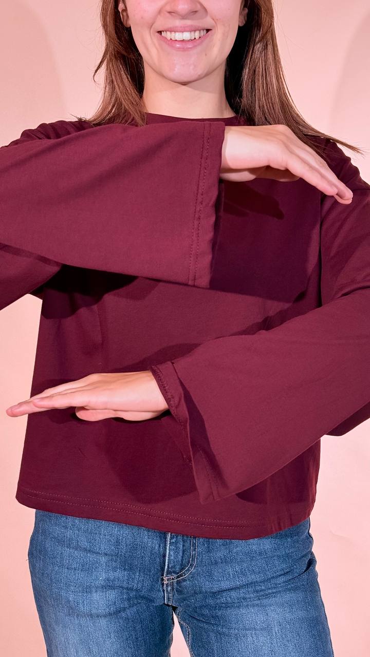 LEVA basic tshirt manica lunga 136-M BORDEAUX 