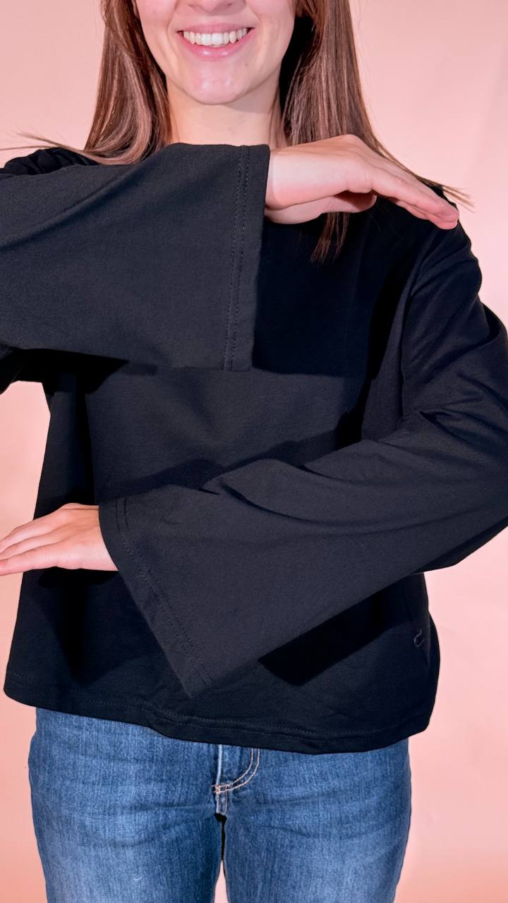 LEVA basic tshirt manica lunga 136-M NERO 
