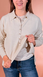 LEVA Grammy polo con mezzo bottone 1569 AVORIO 