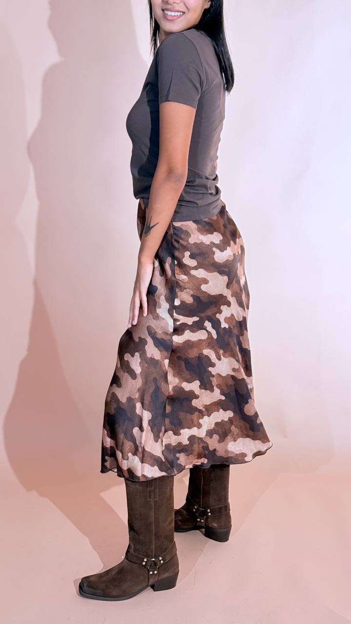 LEVA Military gonna effetto seta 4447 MORO 