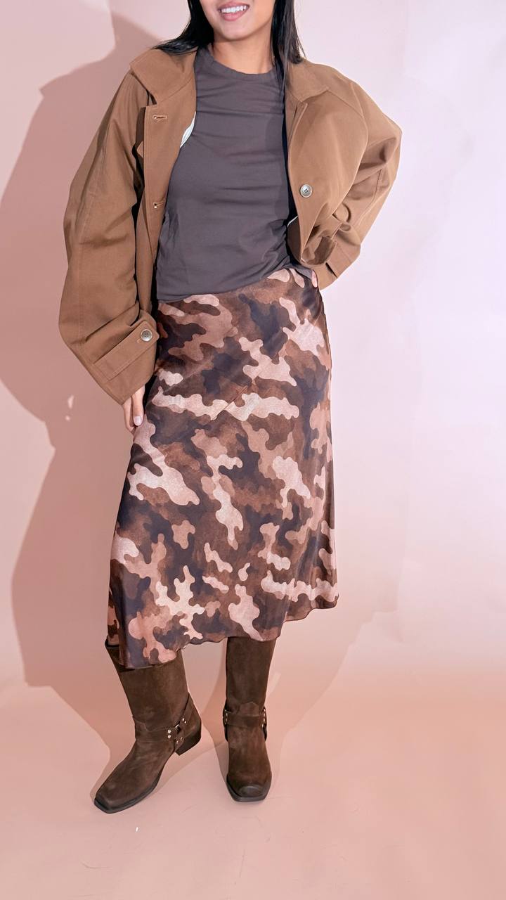 LEVA Military gonna effetto seta 4447 MORO 