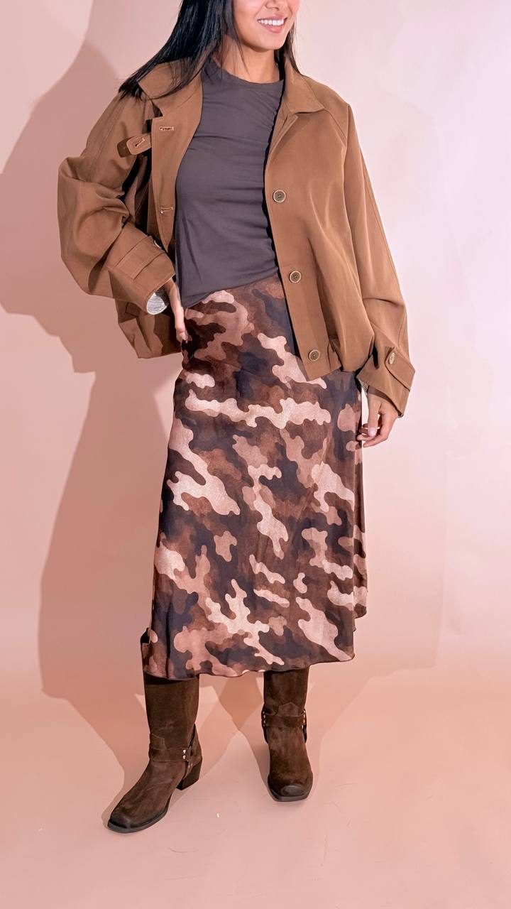 LEVA Military gonna effetto seta 4447 MORO 