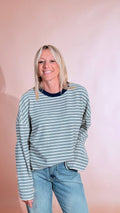 LEVA "Softline" tee manica lunga 69354 BIANCO/AZZURRO 
