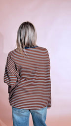 LEVA "Softline" tee manica lunga 69354 MATTONE/BIANCO 