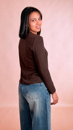 LEVA T-shirt manica lunga AL1362 MARRONE 
