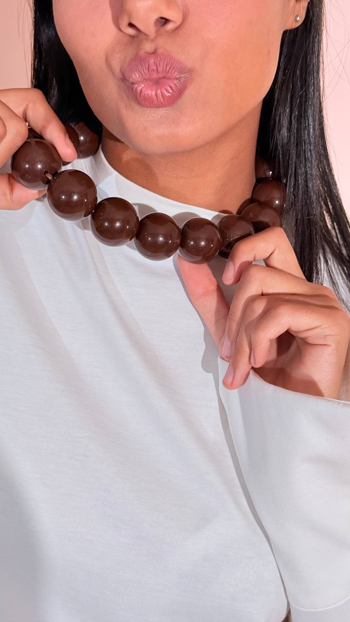 LEVA Collana palla gigante BALLS01 MORO 