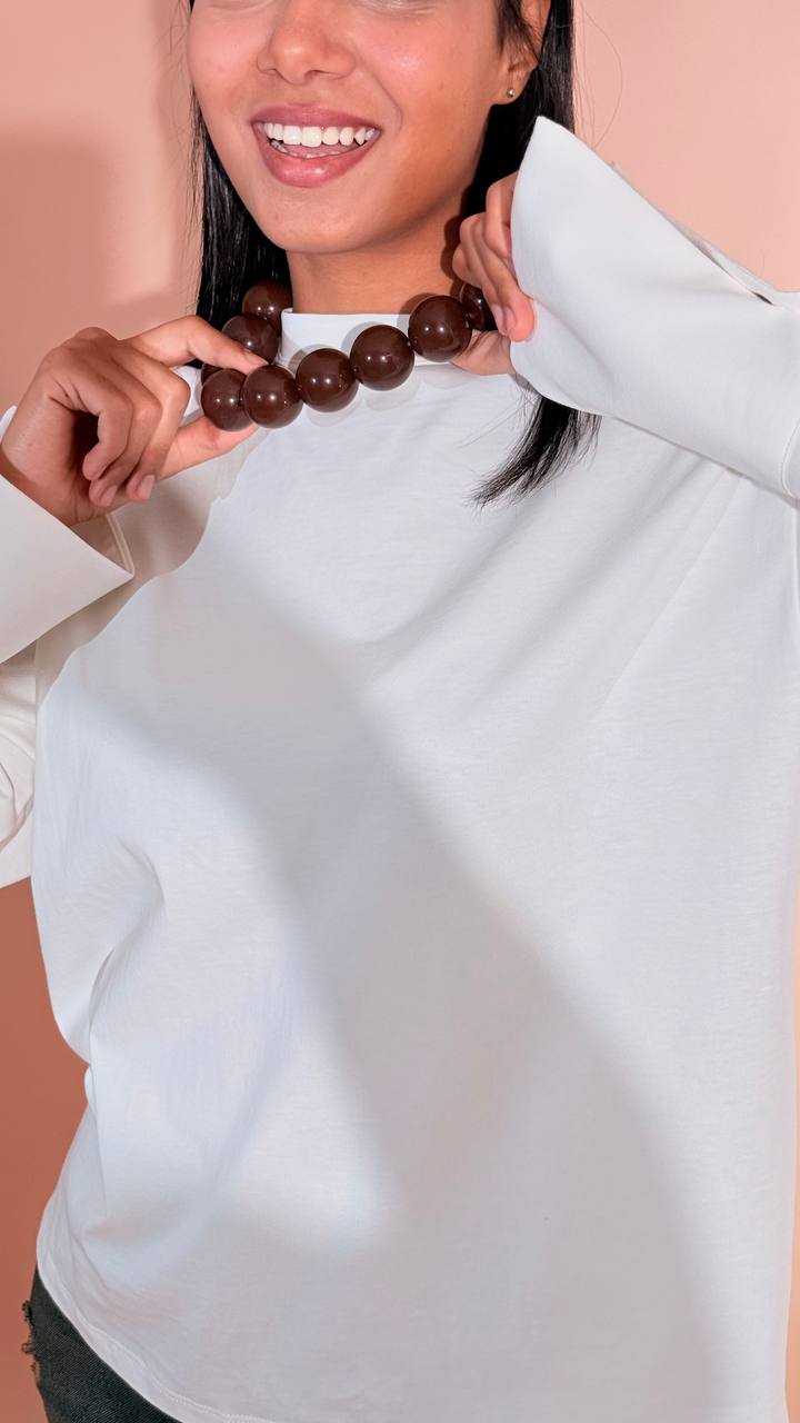 LEVA Collana palla gigante BALLS01 MORO 