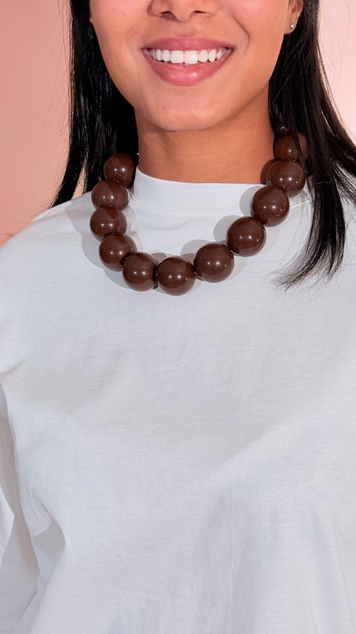 LEVA Collana palla gigante BALLS01 MORO 