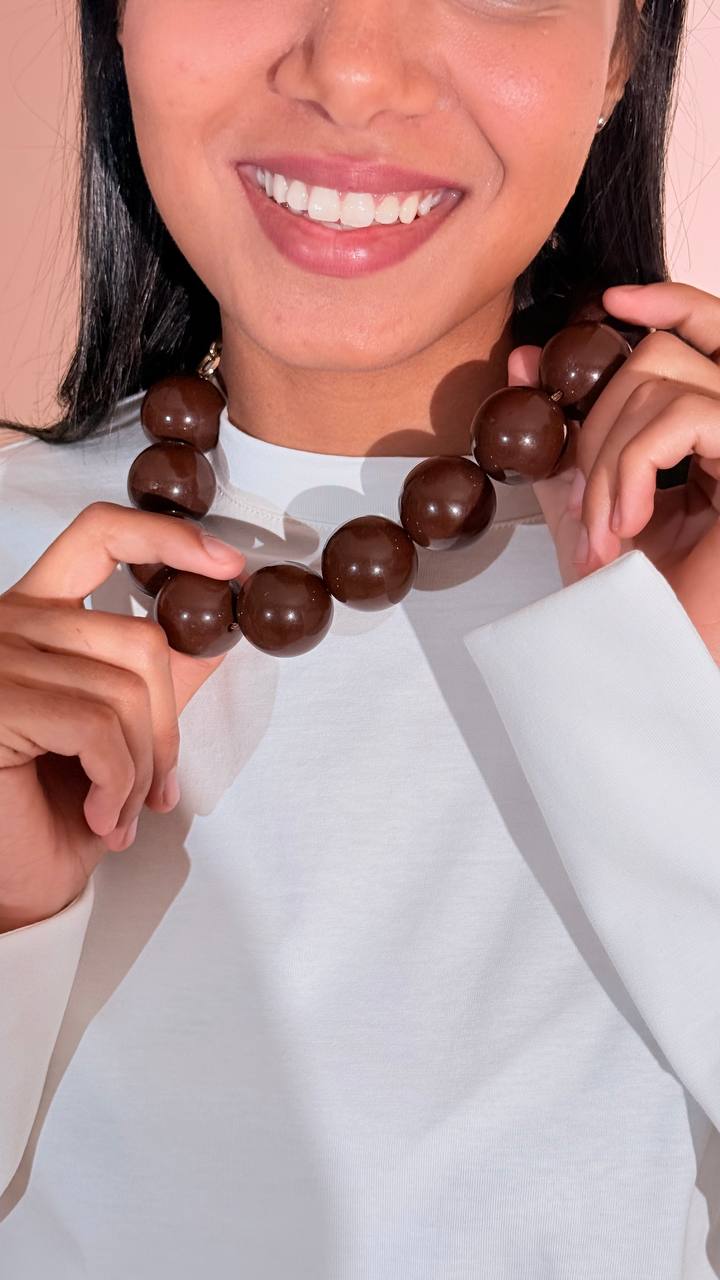 LEVA Collana palla gigante BALLS01 MORO 