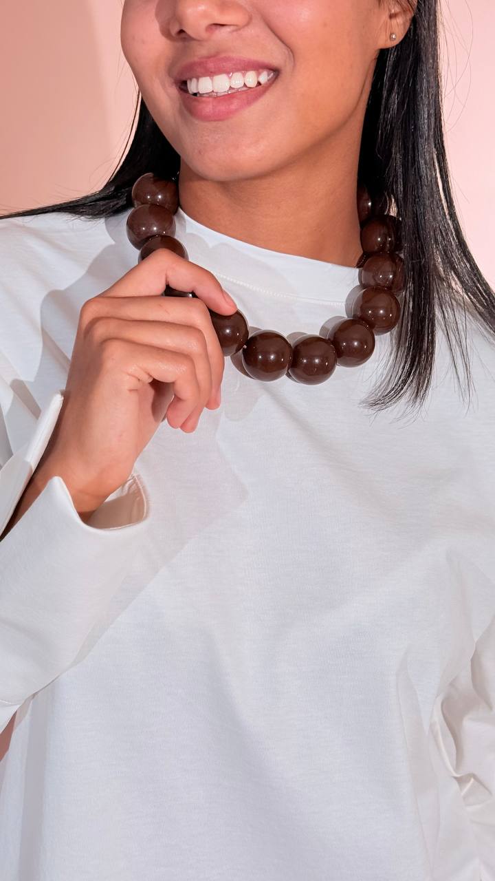 LEVA Collana palla gigante BALLS01 MORO 