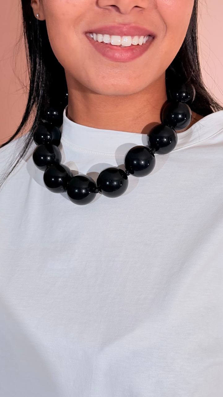 LEVA Collana palla gigante BALLS01 NERO 
