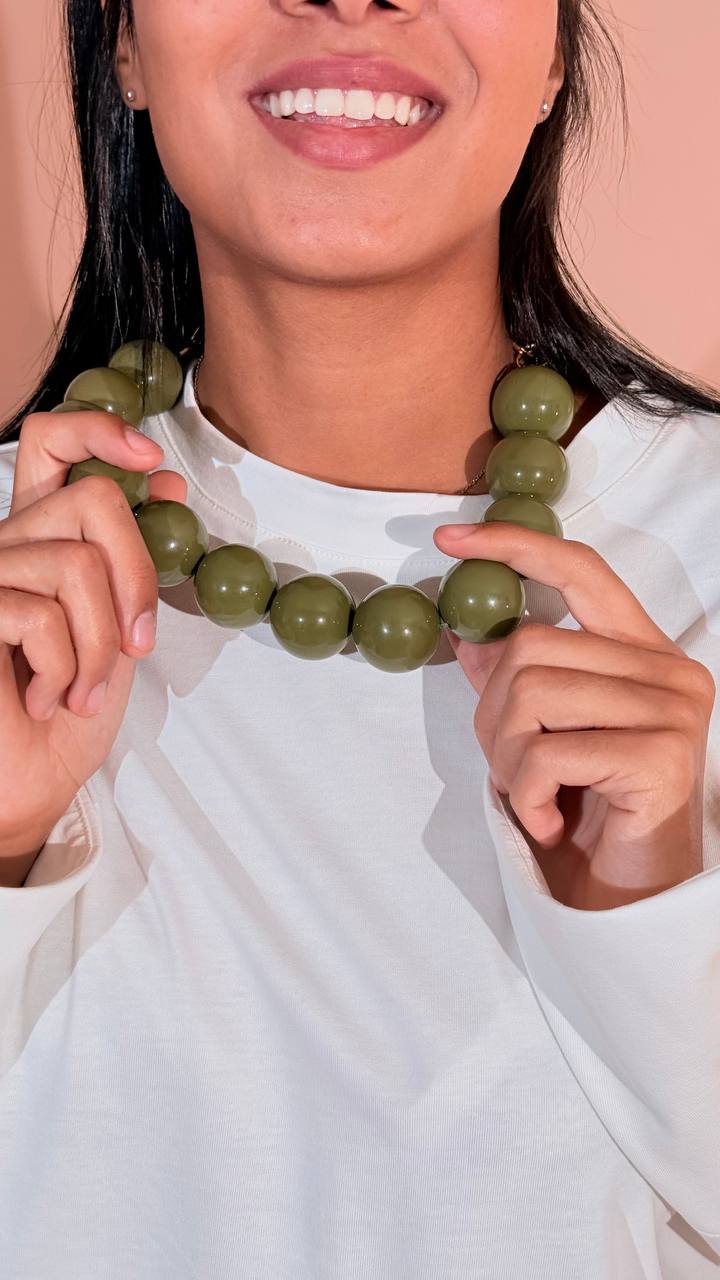 LEVA collana palla gigante BALLS01 OLIVA 