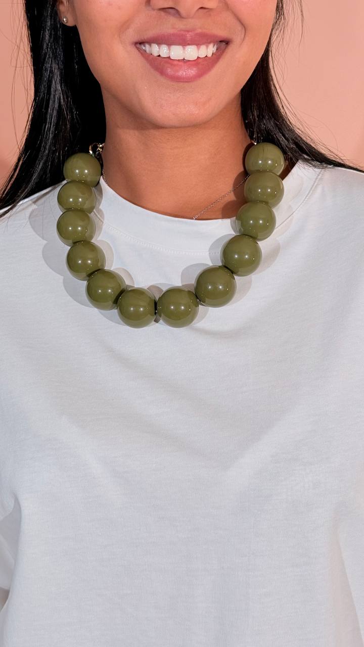 LEVA collana palla gigante BALLS01 OLIVA 