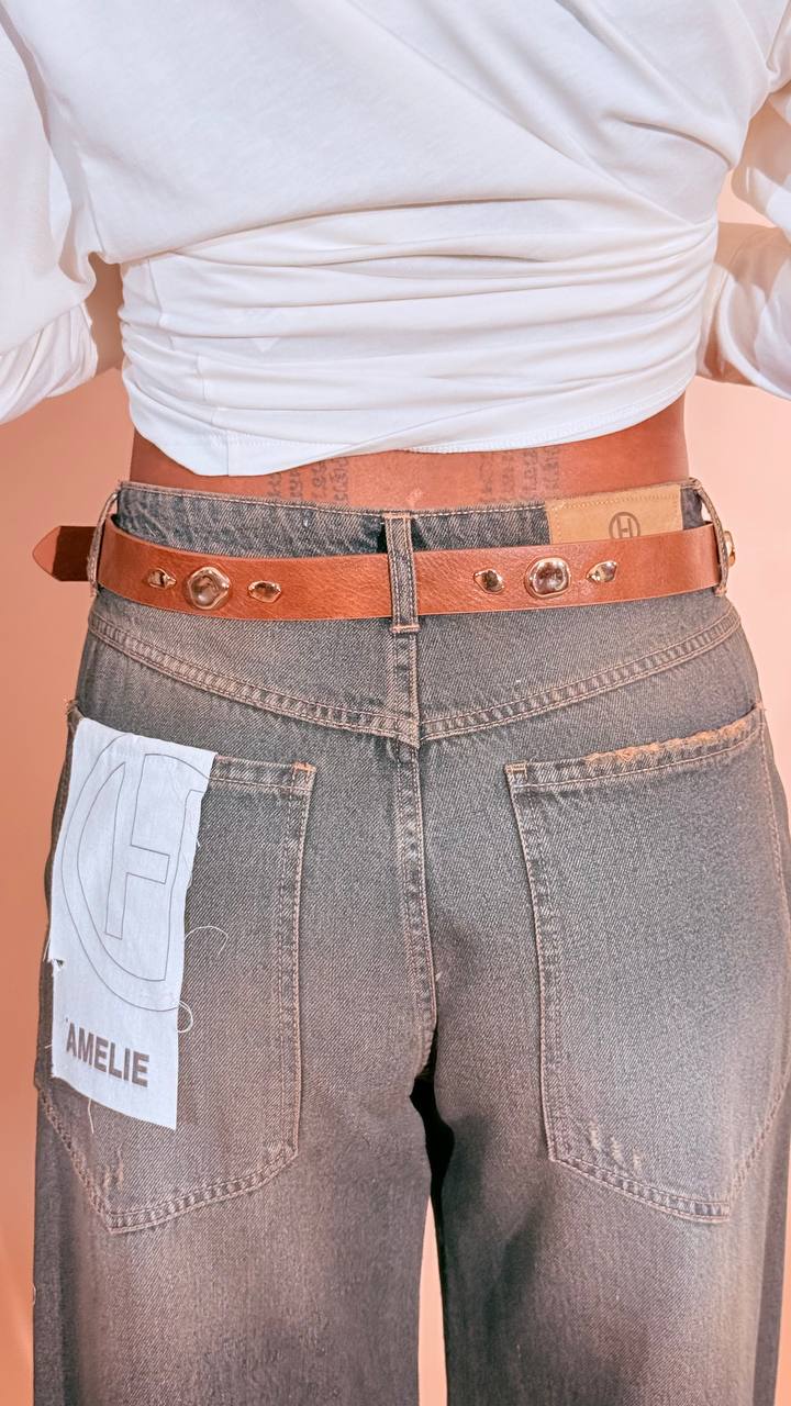 LEVA Cintura con fibbia e applicazioni CINTURAFIBBIA01 CAMMELLO 