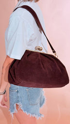 LEVA Clutch con chiusura oro effeto camoscio CLUTCH01 BURGUNDI 