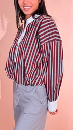 LEVA Ludovica camicia collo coreana CNZ94 BOURDEAUX 