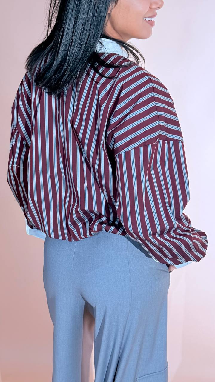 LEVA Ludovica camicia collo coreana CNZ94 BOURDEAUX 