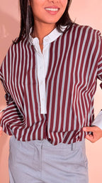 LEVA Ludovica camicia collo coreana CNZ94 BOURDEAUX 