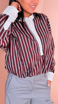 LEVA Ludovica camicia collo coreana CNZ94 BOURDEAUX 