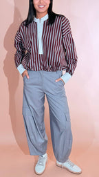 LEVA Ludovica camicia collo coreana CNZ94 BOURDEAUX 