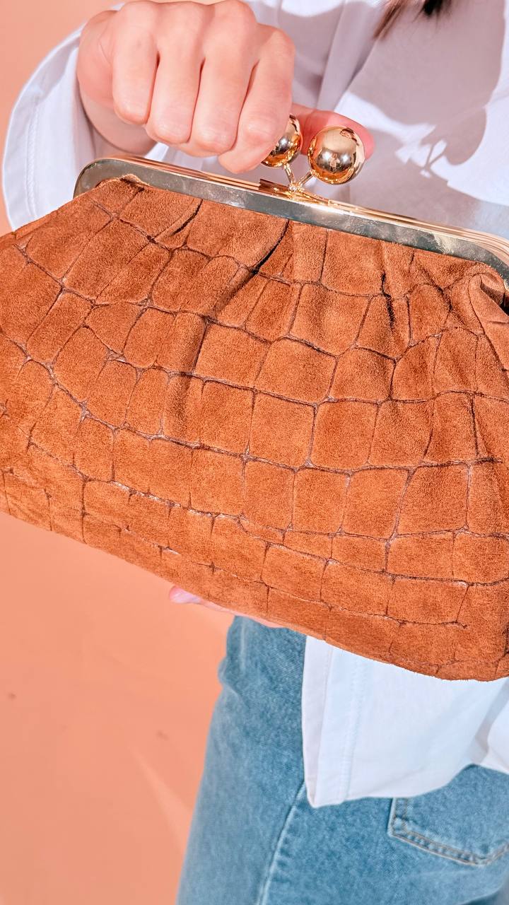 LEVA clutch cocco MC6155GCO CUOIO 