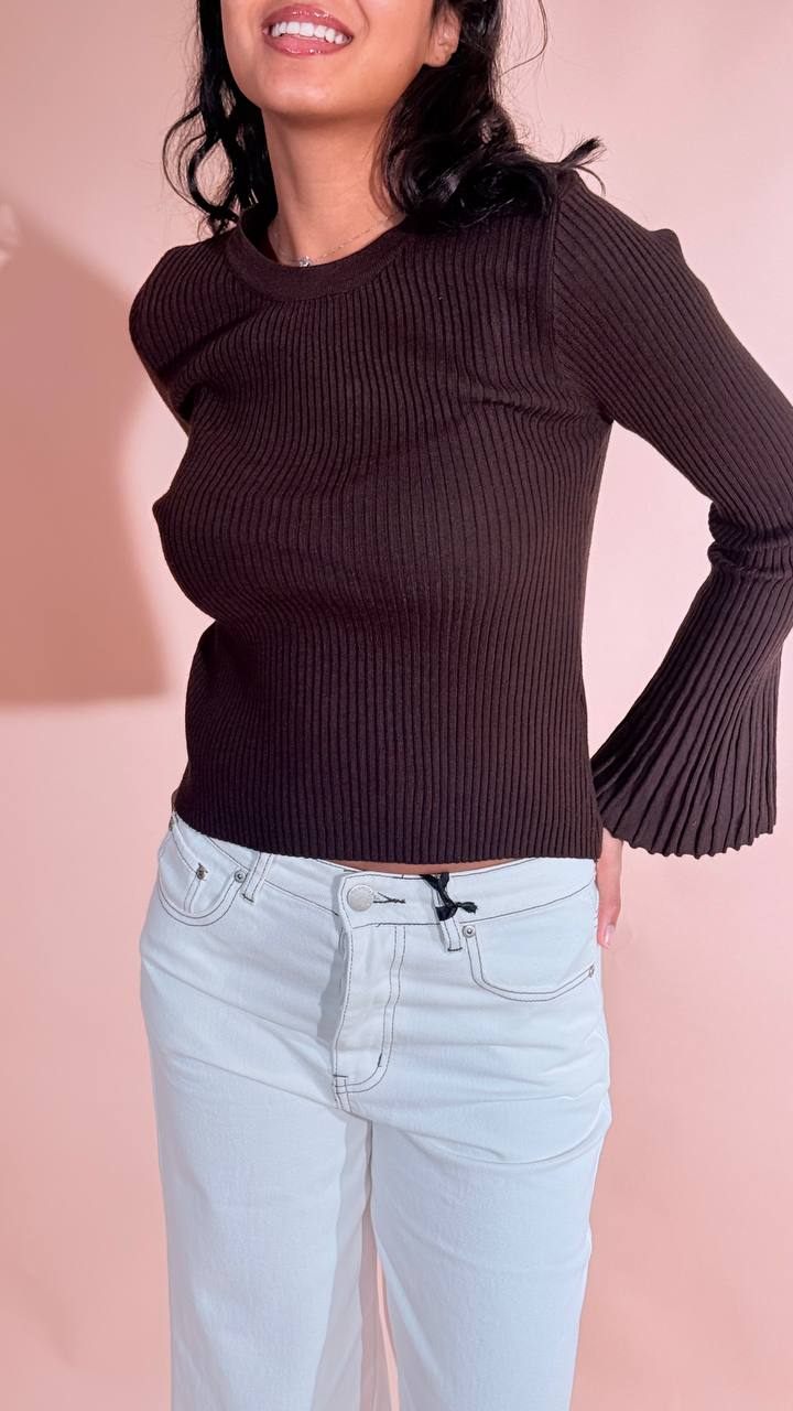 LEVA Grace maglia girocollo MS2033 MORO 