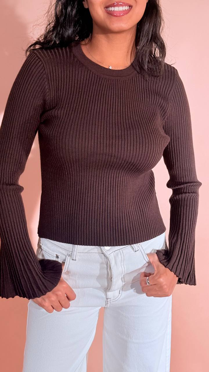 LEVA Grace maglia girocollo MS2033 MORO 