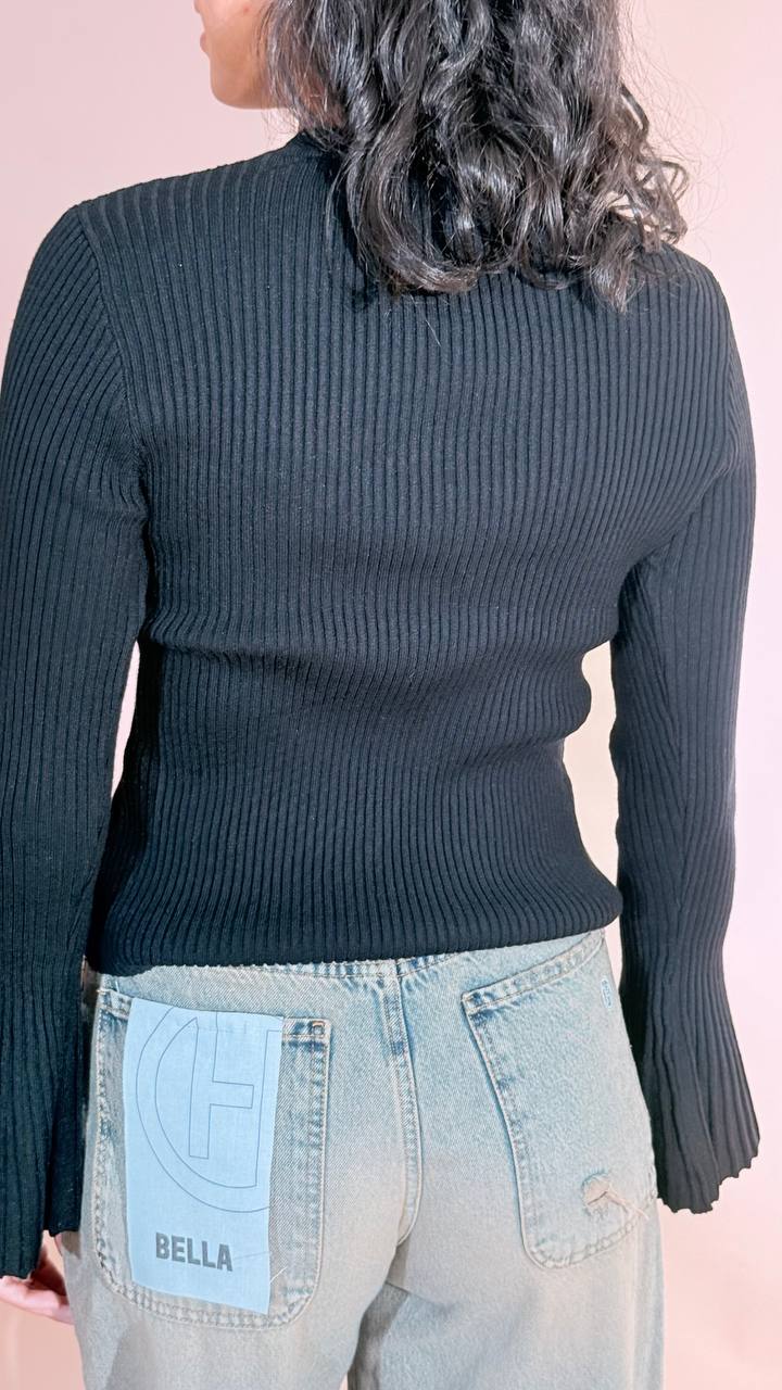 LEVA Grace maglia girocollo MS2033 NERO 