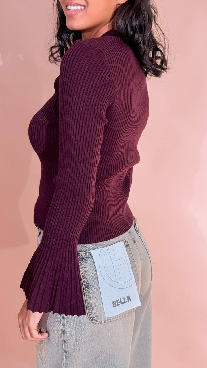 LEVA Grace maglia girocollo MS2033 VINO 