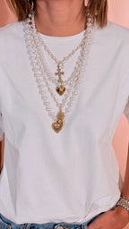 LEVA Collana perla con ciondoli PERLACHARMS BIANCO 