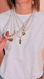 LEVA Collana perla con ciondoli PERLACHARMS BIANCO 