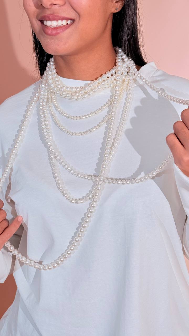 LEVA Collana perla girocollo PERLACORTA01 BIANCO 