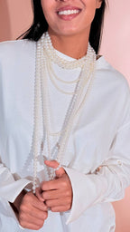 LEVA Collana perla girocollo PERLACORTA01 BIANCO 