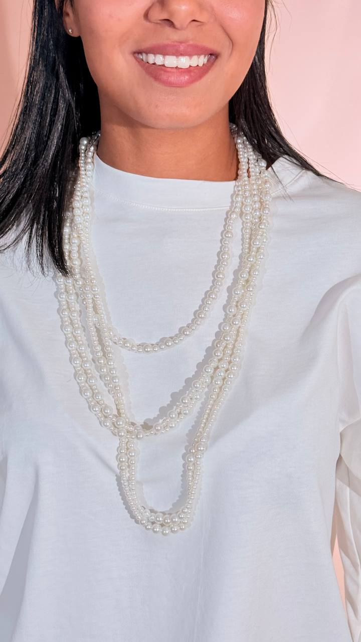 LEVA Collana perla  mille fili lunga PERLALUNGA01 BIANCO 