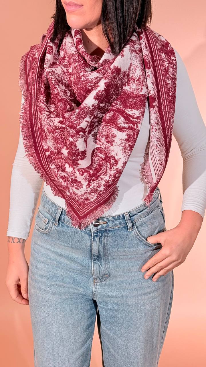 LEVA Sciarpa in fantasia SCIARPA01 BURGUNDY 