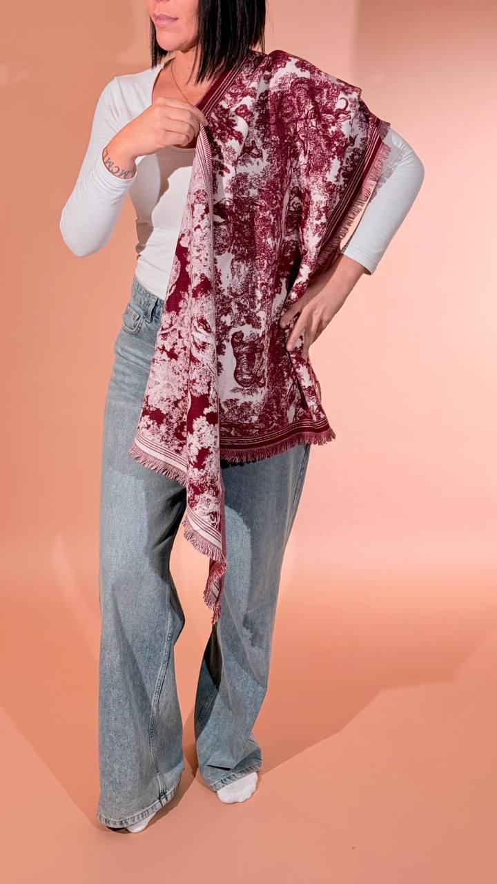 LEVA Sciarpa in fantasia SCIARPA01 BURGUNDY 