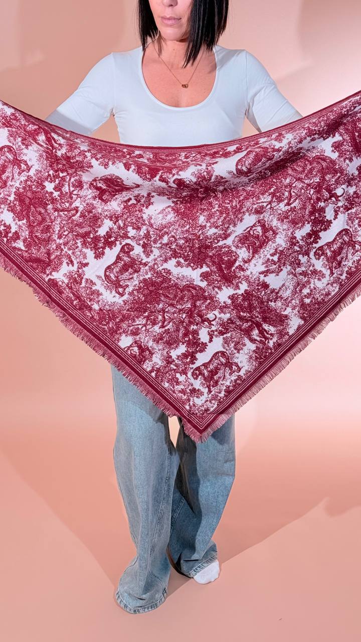 LEVA Sciarpa in fantasia SCIARPA01 BURGUNDY 