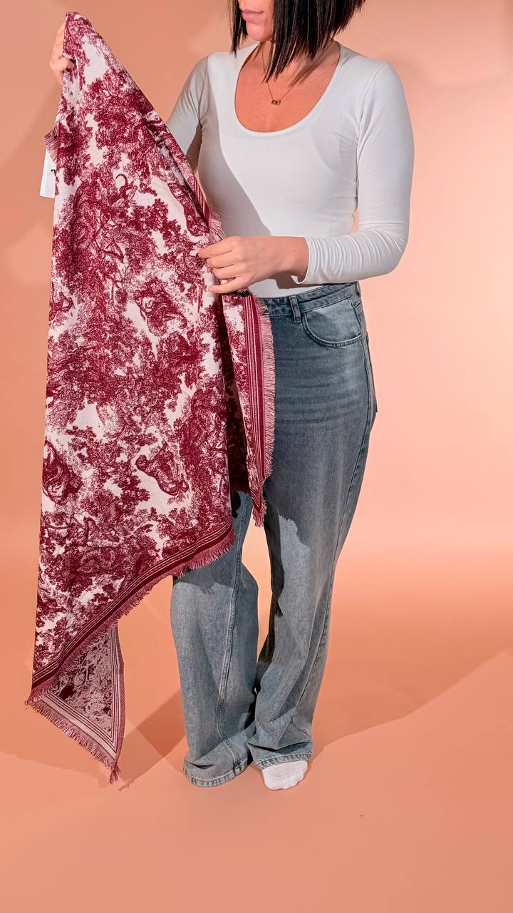 LEVA Sciarpa in fantasia SCIARPA01 BURGUNDY 