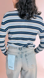 LEVA Ambra maglia rigata Y24HW70216 BLU 