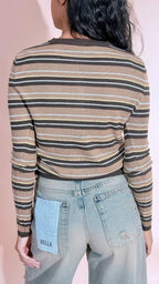 LEVA Ambra maglia rigata Y24HW70216 MORO 