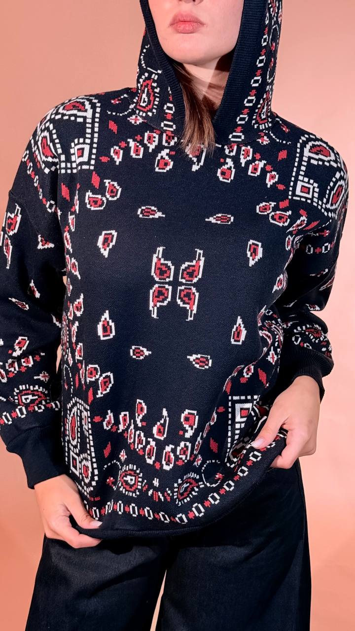 MOTEL Bandana pull con cappuccio 26P259 BLU 