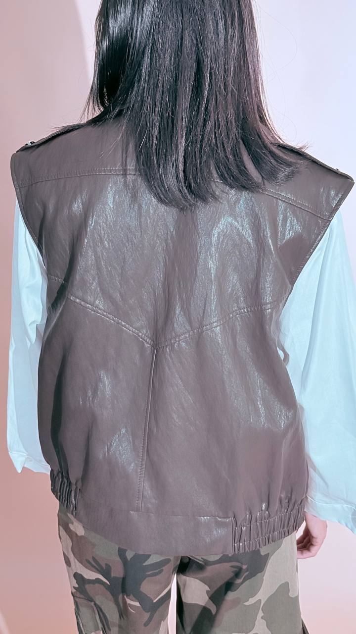 MOTEL Harley gilet ecopelle 27D5904 MORO 