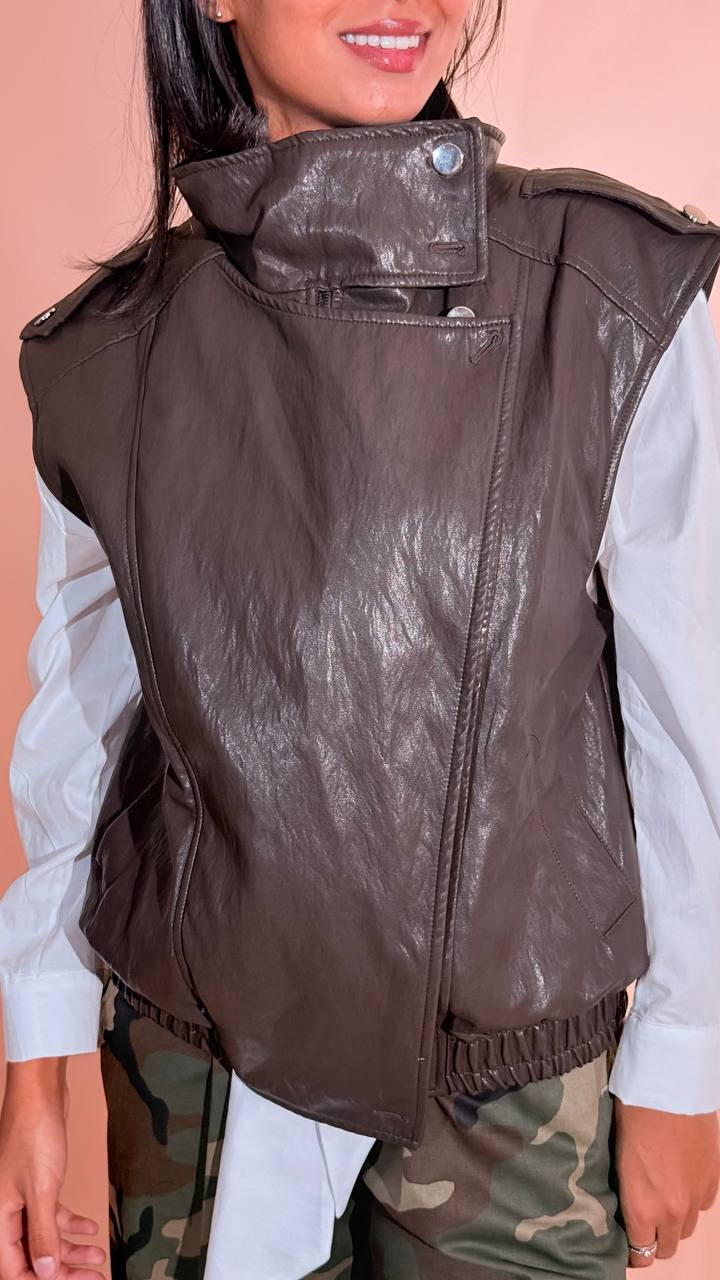 MOTEL Harley gilet ecopelle 27D5904 MORO 