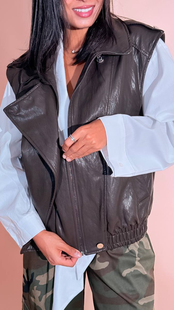 MOTEL Harley gilet ecopelle 27D5904 MORO 